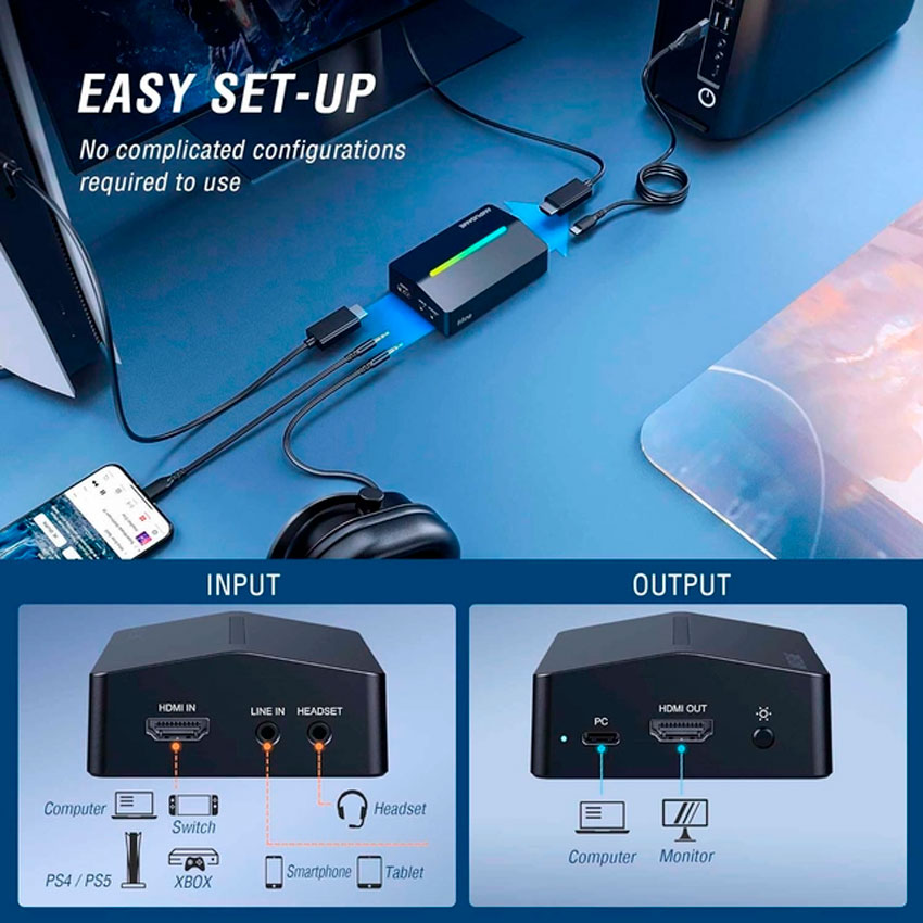 CAPTURADOR DE VIDEO FIFINE AMPLIGAME V3 FULL HD 4K USB-C - 6