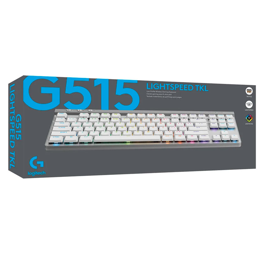 TECLADO LOGITECH G515 TKL LIGHTSPEED/BT LIGHTSYNC RGB WHITE - 7