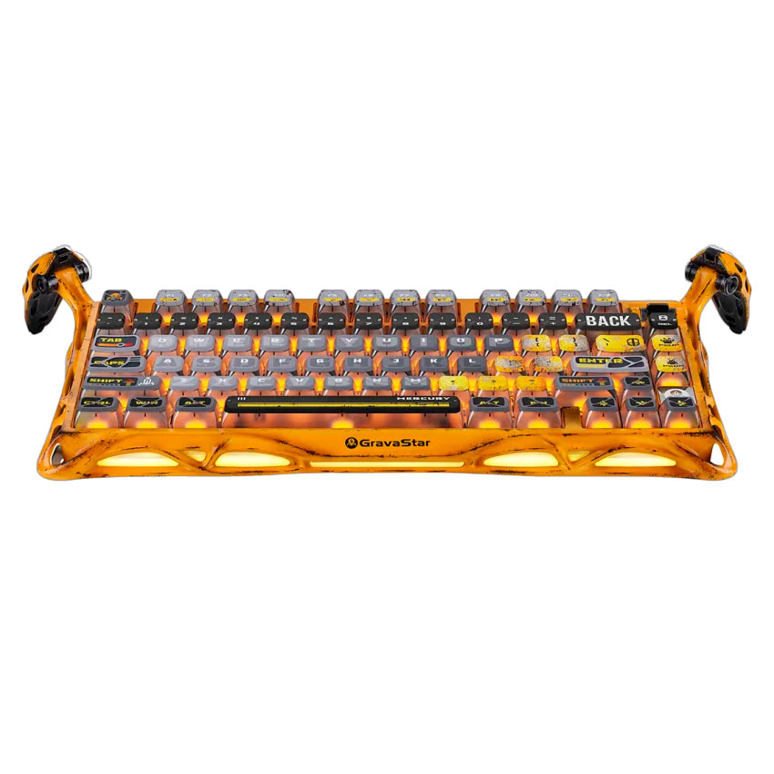TECLADO GRAVASTAR MERCURY K1 PRO INALÁMBRICO BATTLE WORN YELLOW - 3
