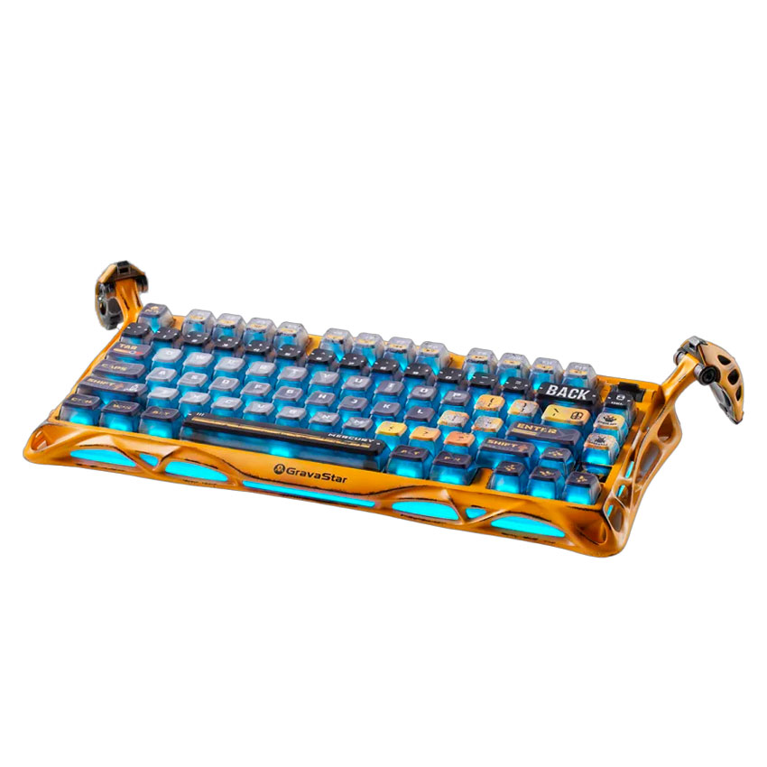 TECLADO GRAVASTAR MERCURY K1 PRO INALÁMBRICO BATTLE WORN YELLOW - 5