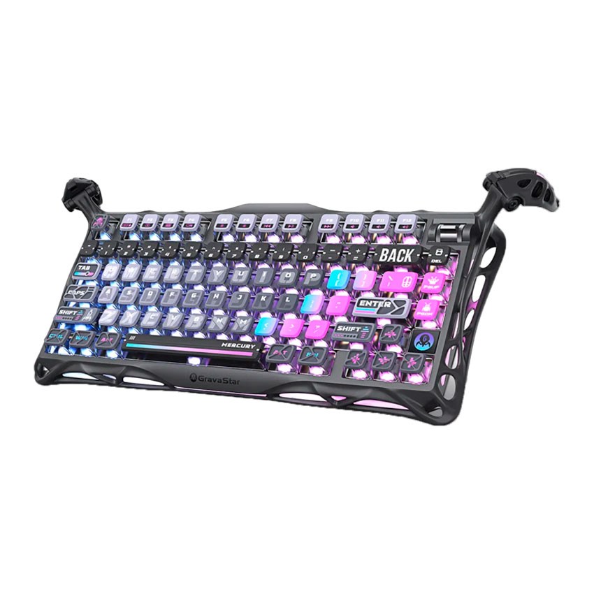TECLADO GRAVASTAR MERCURY K1 PRO INALÁMBRICO INGLES CYBERPUNK EDICIÓN ESPECIAL - 2