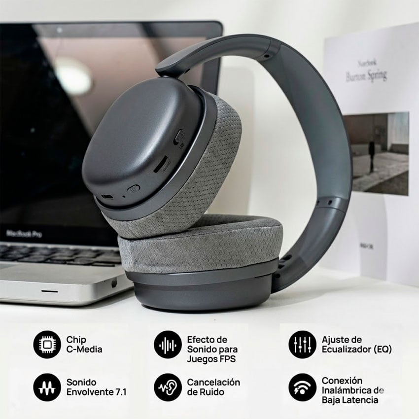 AURICULAR GAMER INALÁMBRICO AULA G7 PRO: SONIDO 7.1, BLUETOOTH 5.3, RGB PARA PC, PS5 Y SWITCH - 3