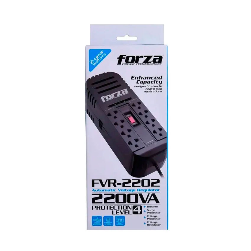 ESTABILIZADOR FORZA FVR-2202 8 TOMAS 2200VA/1100W 220V - 6