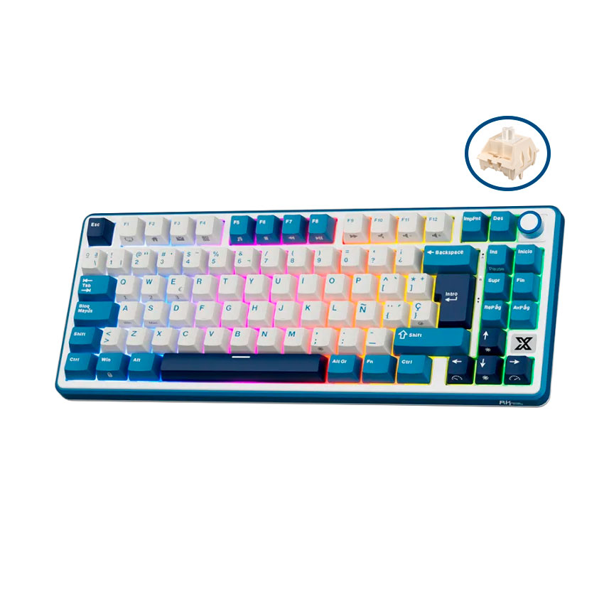 TECLADO ROYAL KLUDGE RK X87 INALÁMBRICO BLUE - CREAMY SWITCH - 1