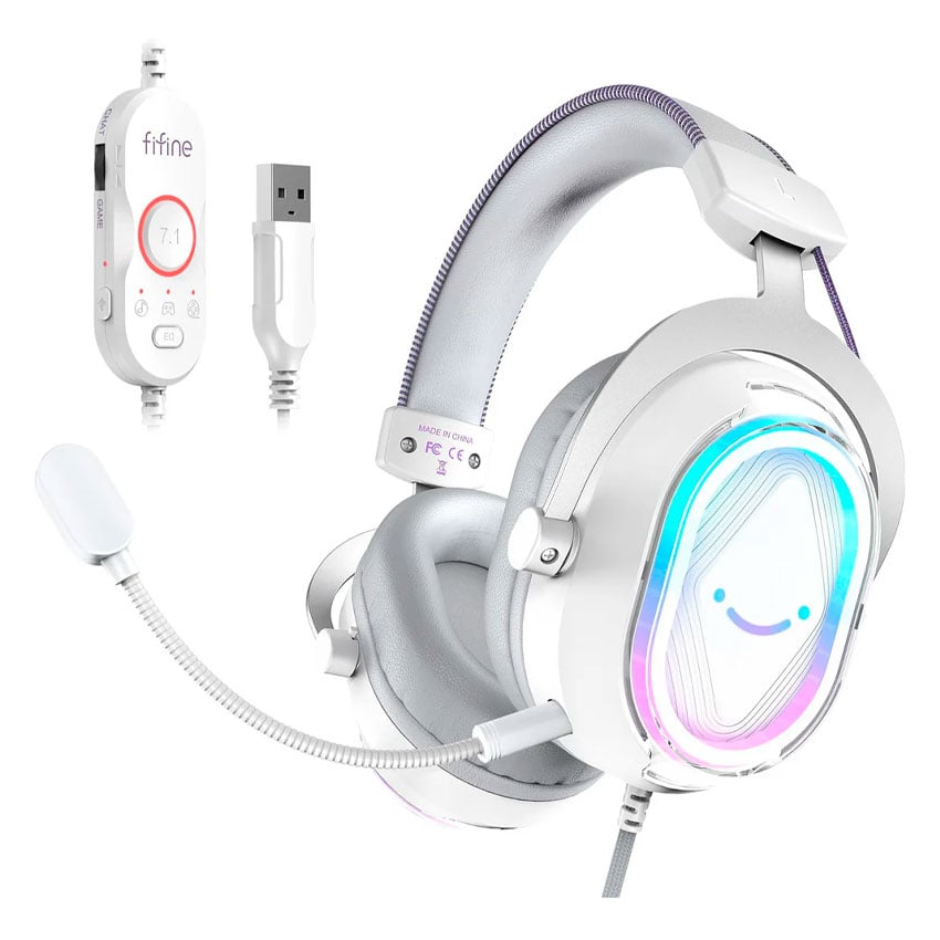 AUDIFONO FIFINE AMPLIGAME H13 USB RGB BLANCO - 1