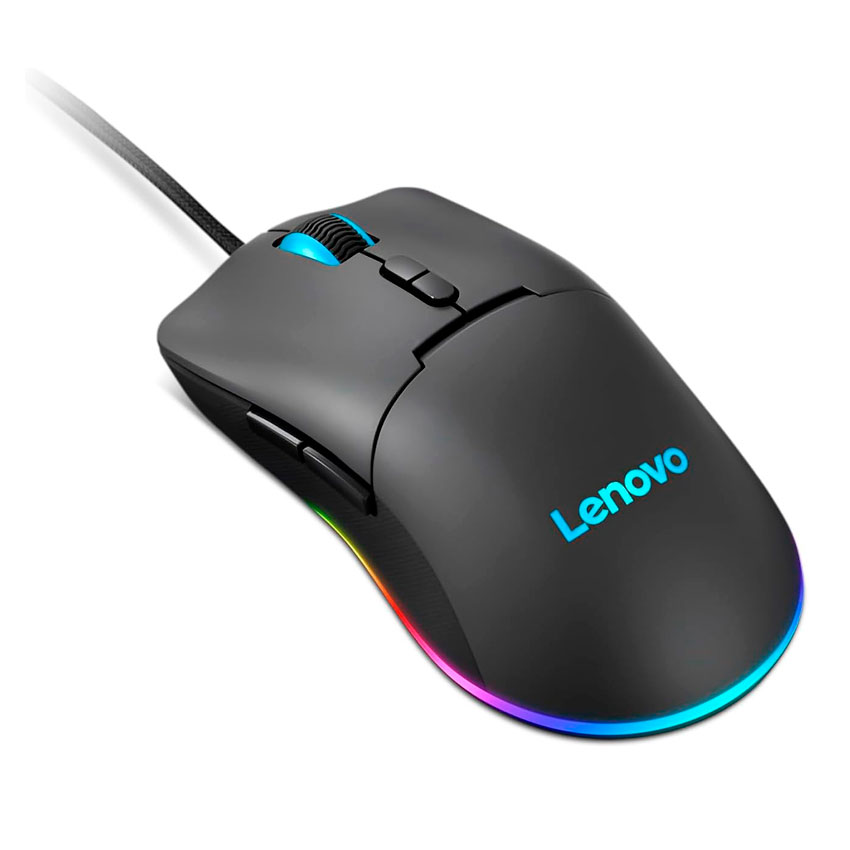 MOUSE GAMER LENOVO M210 RGB USB NEGRO, SENSOR ÓPTICO PAW3333, 8000 DPI - 1