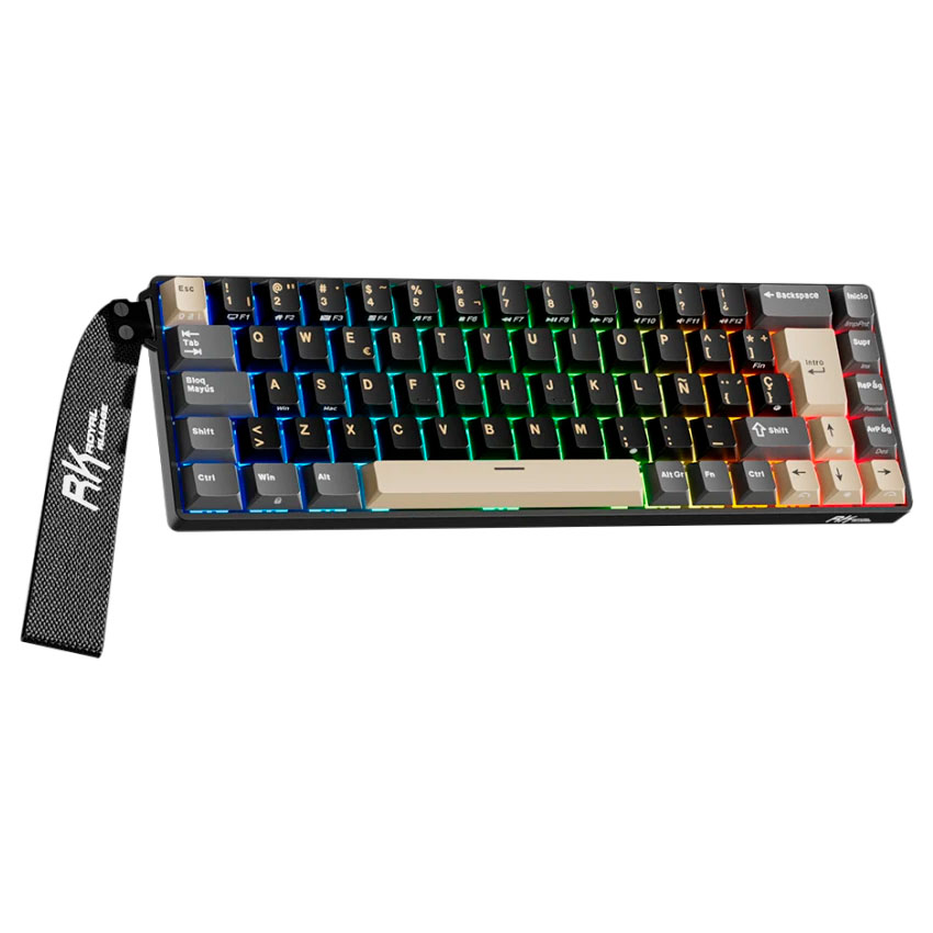 TECLADO ROYAL KLUDGE RK68 HE CABLEADO ESPAÑOL PHANTOM - MINT MAGNETIC SWITCH - 2