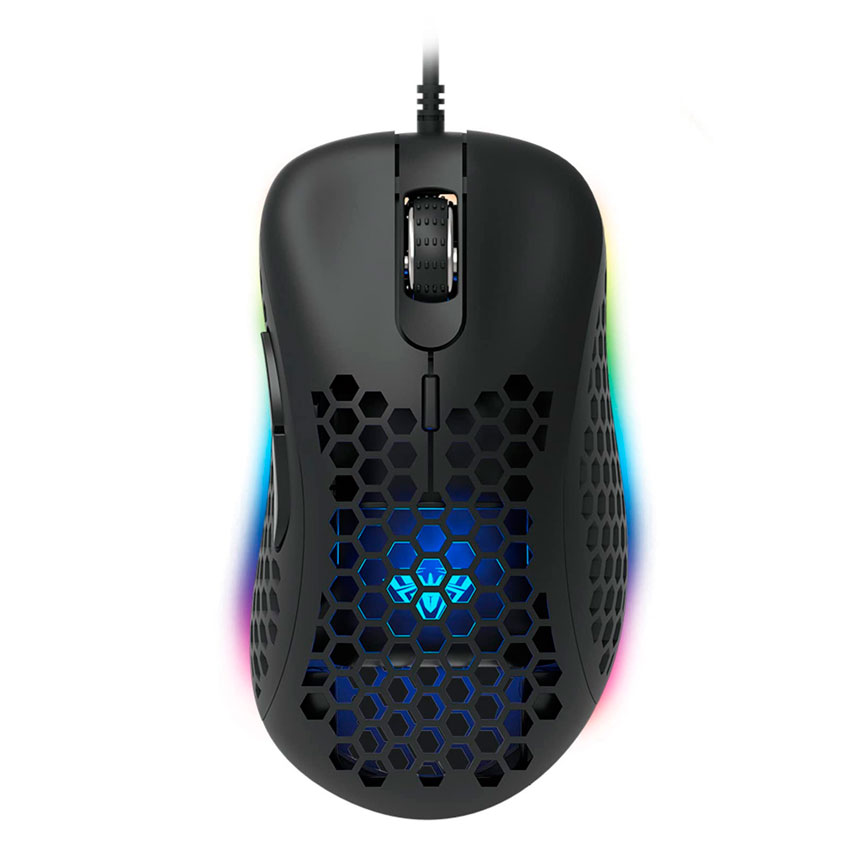 MOUSE AULA F810 GAMING RGB 6400 DPI USB CABLEADO NEGRO - 1