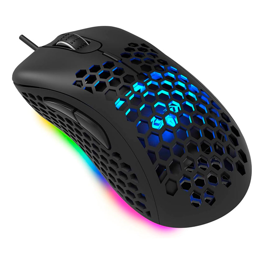 MOUSE AULA F810 GAMING RGB 6400 DPI USB CABLEADO NEGRO - 2