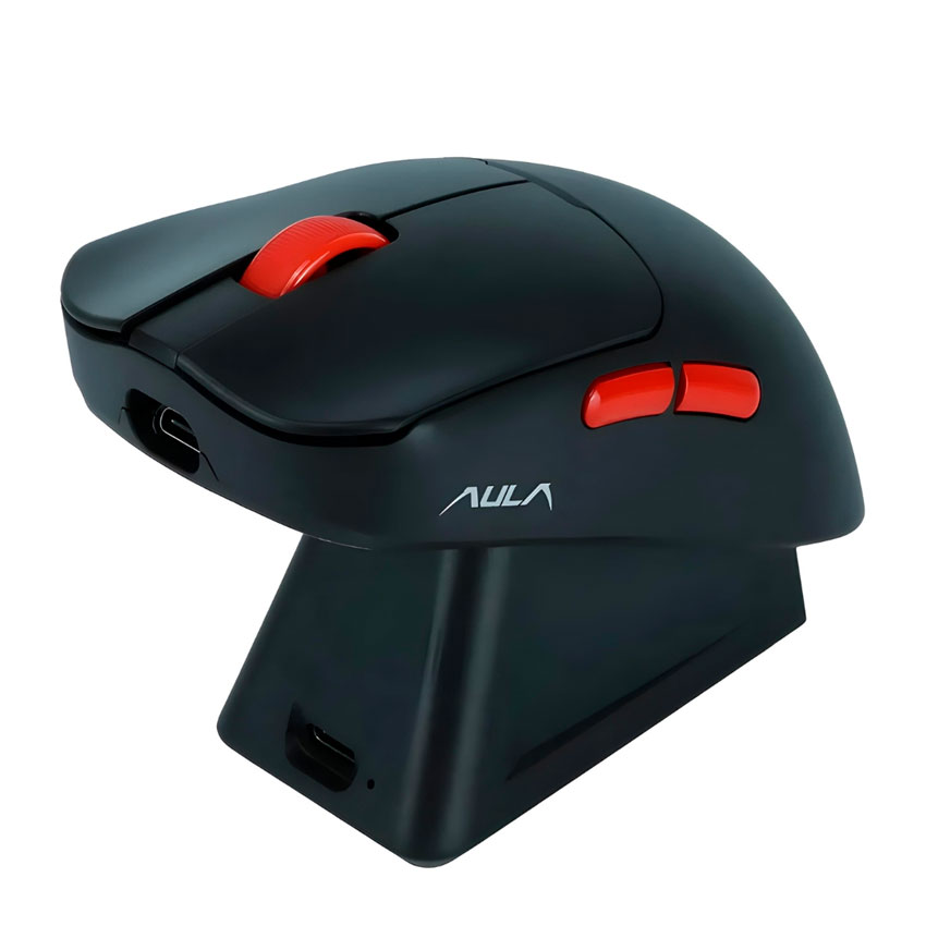 MOUSE AULA SC380 PRO WIRELESS RGB 12000 DPI CON BASE NEGRO - 5