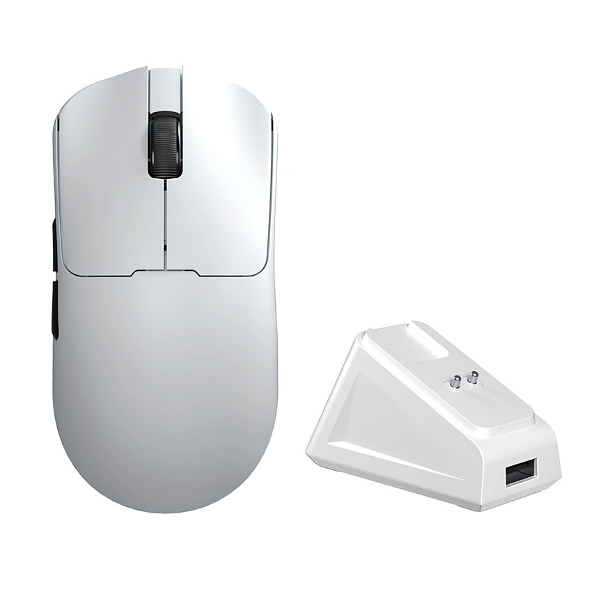 MOUSE GAMER AULA SC380 PRO INALAMBRICO WHITE BASE CARGA BLANCO - 1