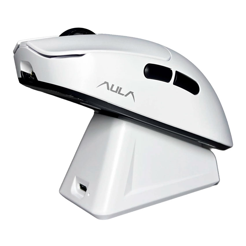 MOUSE GAMER AULA SC380 PRO INALAMBRICO WHITE BASE CARGA BLANCO - 2