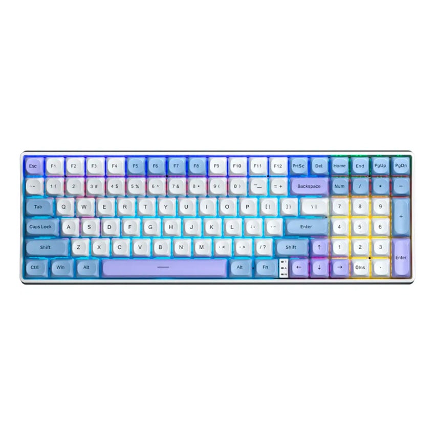 TECLADO AULA S100 PRO INALÁMBRICO INGLÉS LIGHT BLUE/WHITE/DARK PURPLE - RED SWITCH - 1