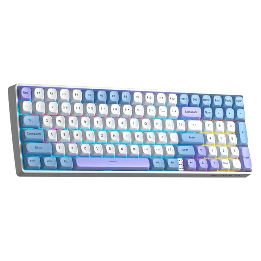 TECLADO AULA S100 PRO INALÁMBRICO INGLÉS LIGHT BLUE/WHITE/DARK PURPLE - RED SWITCH - 3