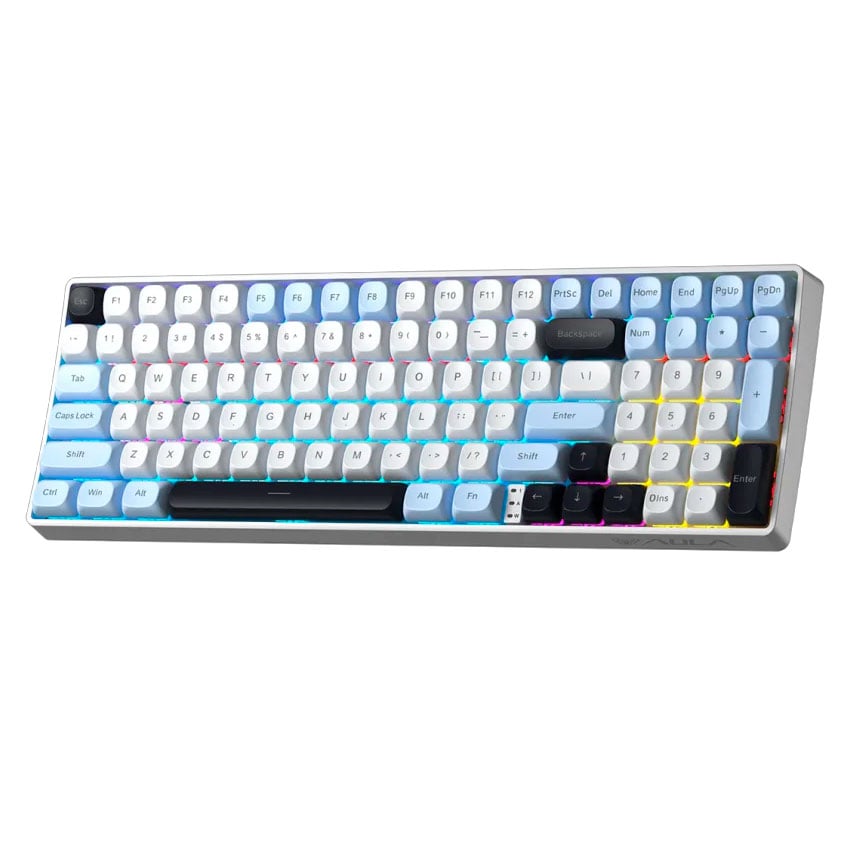 TECLADO AULA S100 PRO INALÁMBRICO INGLÉS LIGHT BLUE WHITE BLACK PURPLE - BROWN SWITCH - 2