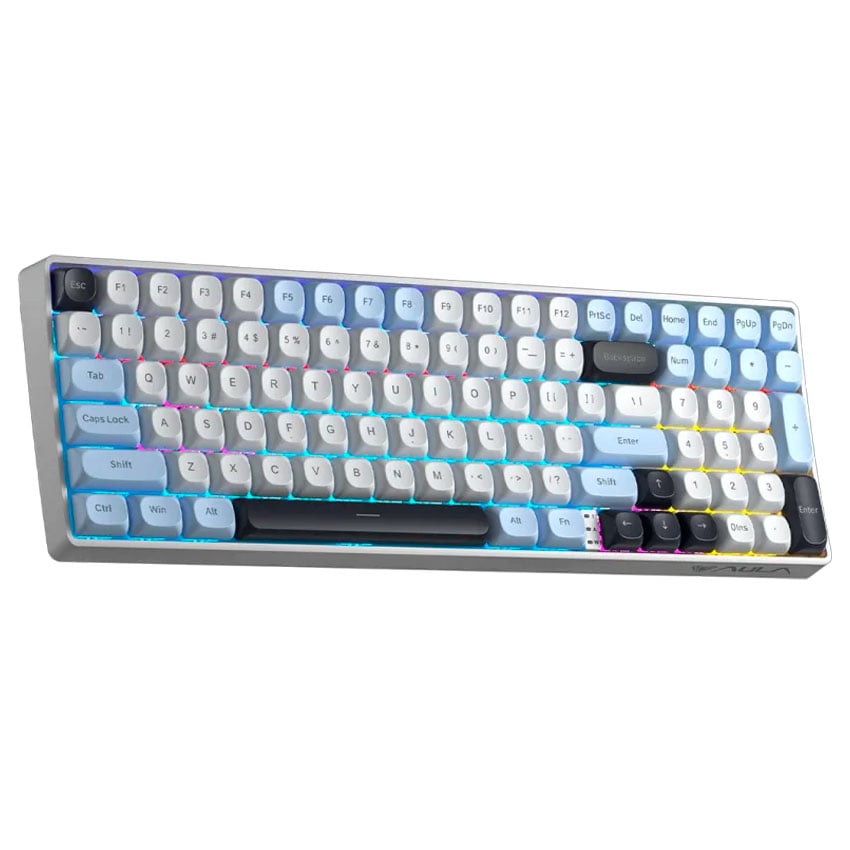 TECLADO AULA S100 PRO INALÁMBRICO INGLÉS LIGHT BLUE WHITE BLACK PURPLE - BROWN SWITCH - 3