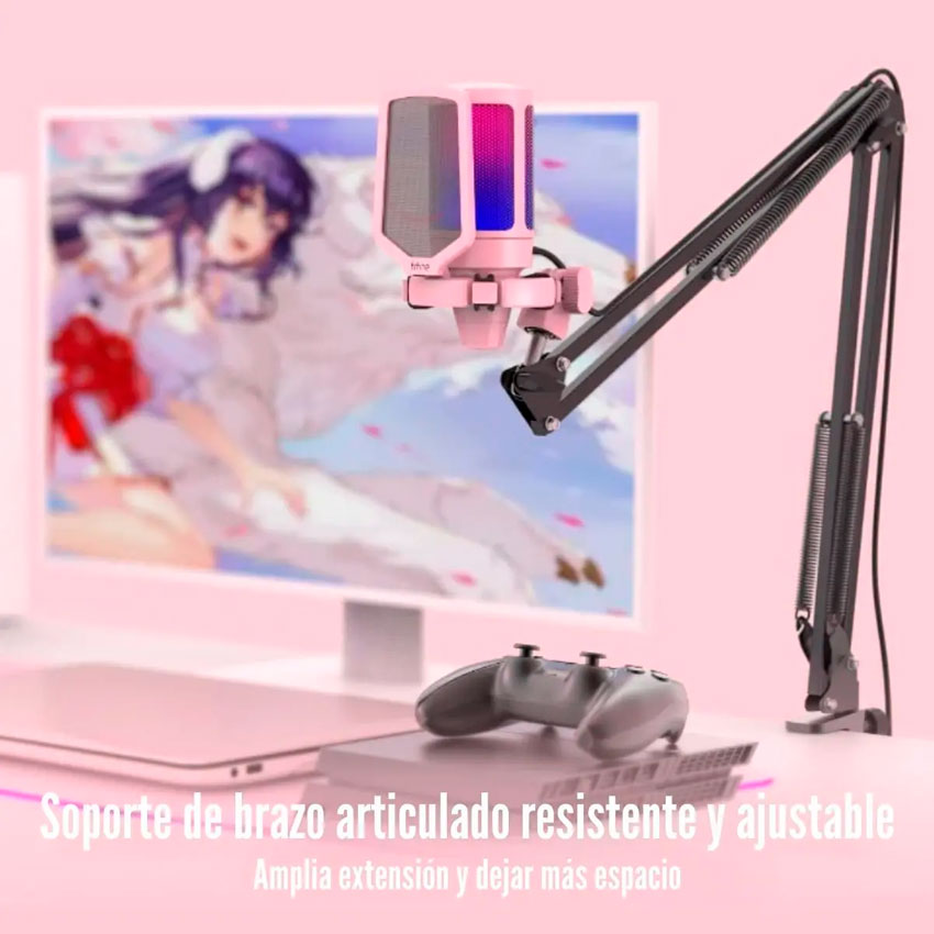MICRÓFONO FIFINE A6T PINK SOPORTE DE BRAZO - 5