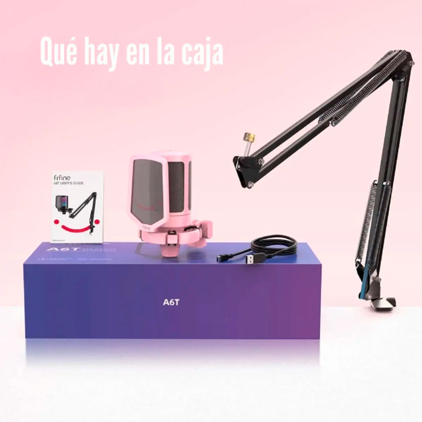 MICRÓFONO FIFINE A6T PINK SOPORTE DE BRAZO - 6