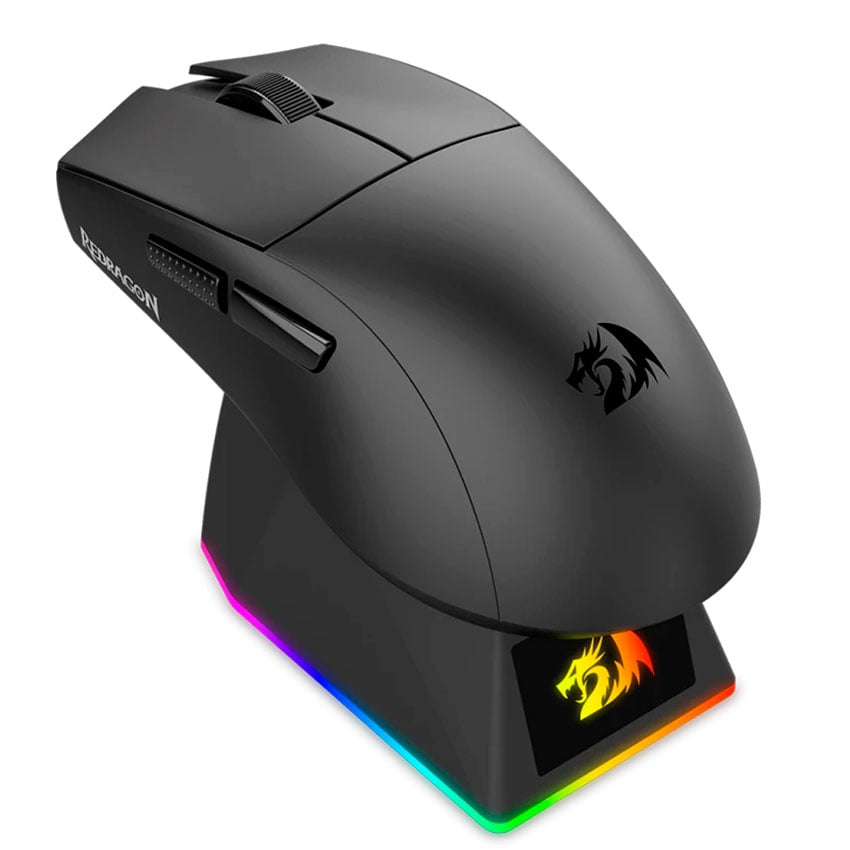 MOUSE REDRAGON K1NG M999 ULTRA BLACK CON BASE DE CARGA - 1