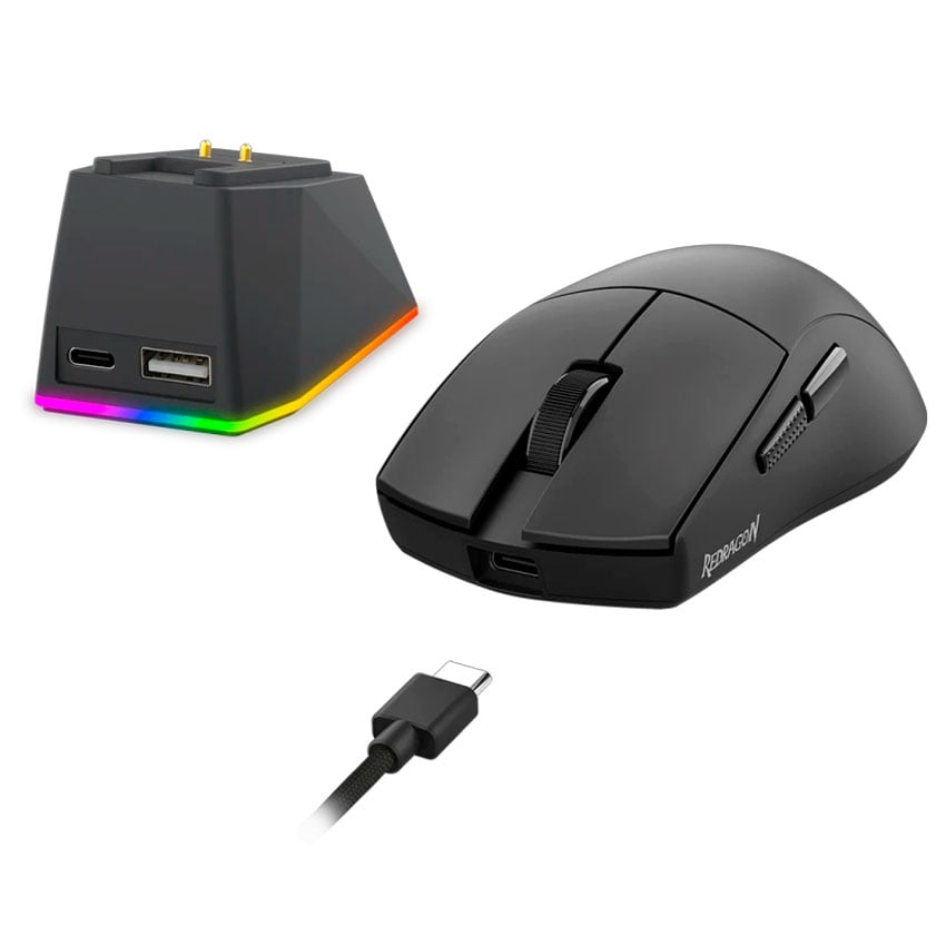 MOUSE REDRAGON K1NG M999 ULTRA BLACK CON BASE DE CARGA - 4