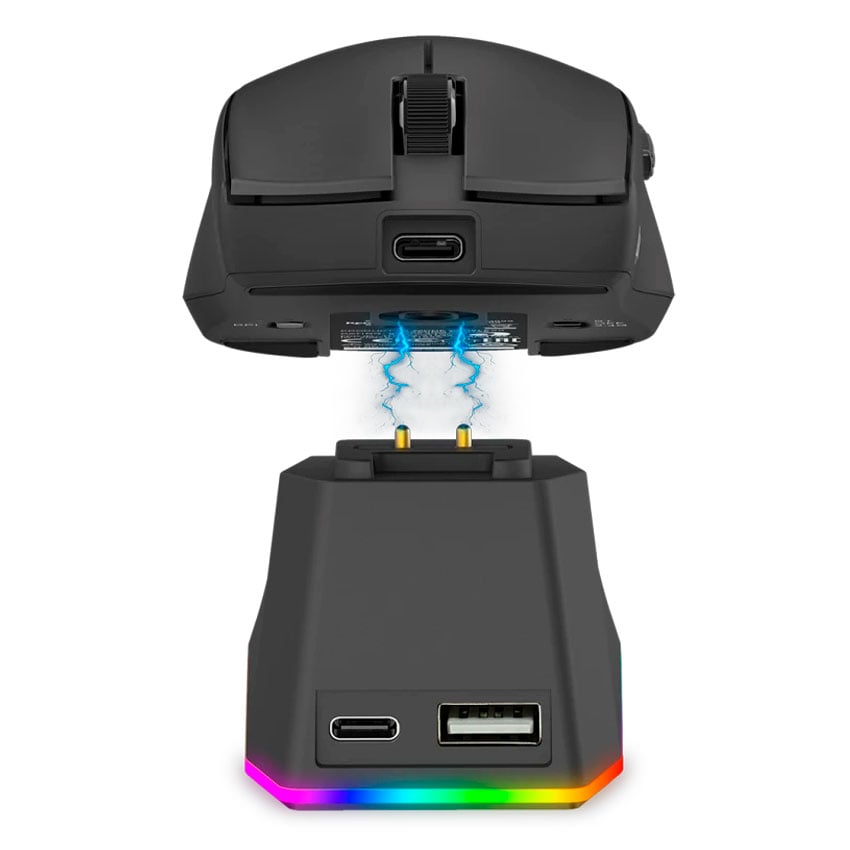 MOUSE REDRAGON K1NG M999 ULTRA BLACK CON BASE DE CARGA - 5