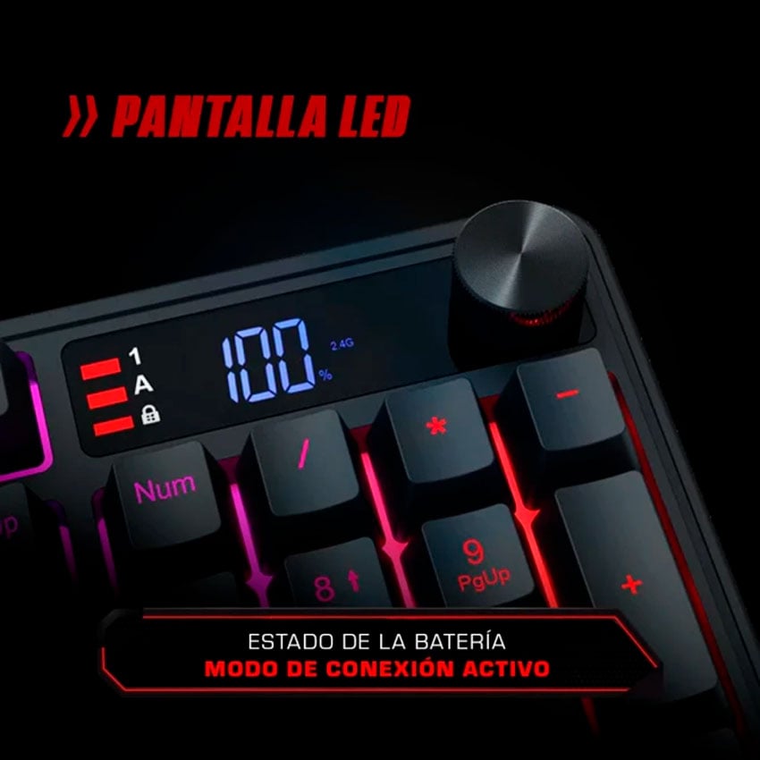 TECLADO REDRAGON VOLCANO K526 PRO INALÁMBRICO ESPAÑOL BLACK - 5