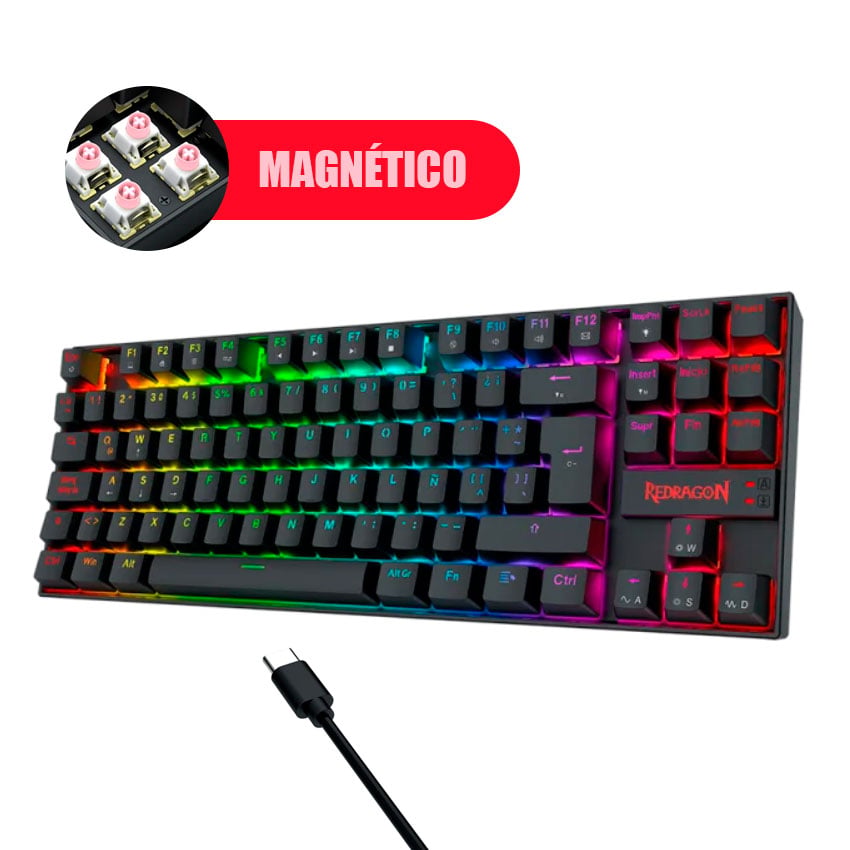 TECLADO REDRAGON KUMARA K552 HE CABLEADO ESPAÑOL NEGRO - MAGNETIC SWITCH - 1