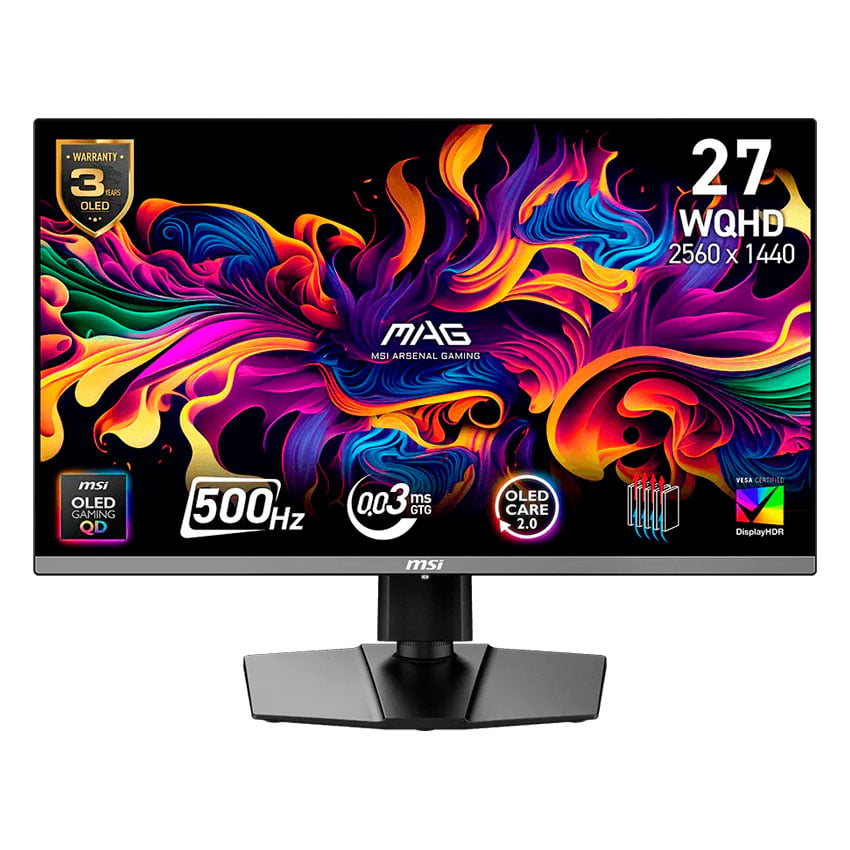 MONITOR MSI MAG 272QP-QD-OLED-X50 27' WQHD 500HZ 0.03 MS OLED PLANO - 1