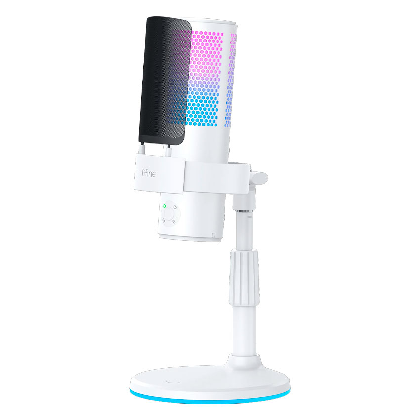 MICRÓFONO FIFINE A9S RGB CONDENSADOR WHITE - 1