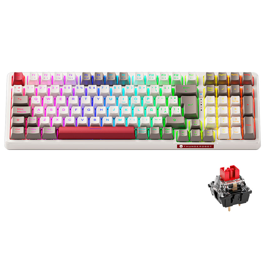 TECLADO MECANICO GAMER THUNDEROBOT K98 ROJO SWITCHES OUTEMU ROJOS - 1