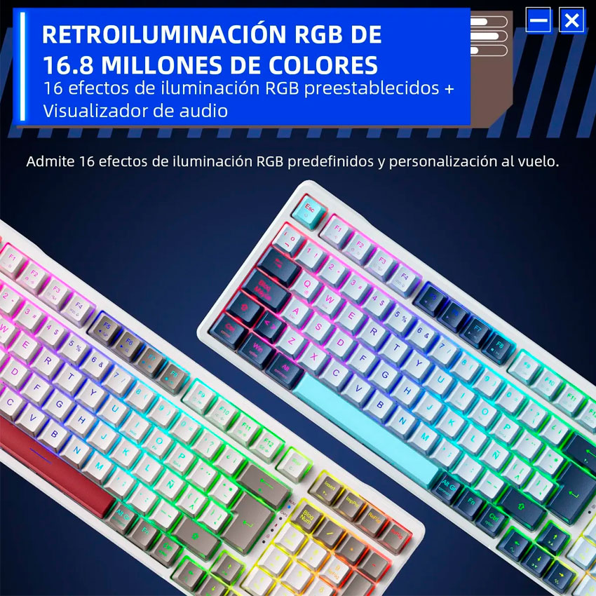 TECLADO MECANICO GAMER THUNDEROBOT K98 ROJO SWITCHES OUTEMU ROJOS - 4