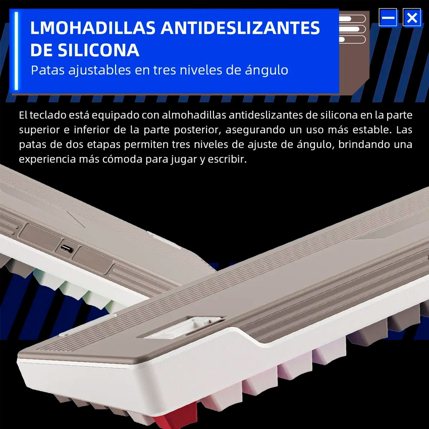 TECLADO MECANICO GAMER THUNDEROBOT K98 ROJO SWITCHES OUTEMU ROJOS - 5
