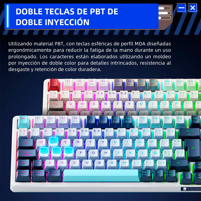 TECLADO MECANICO GAMER THUNDEROBOT K98 ROJO SWITCHES OUTEMU ROJOS - 6