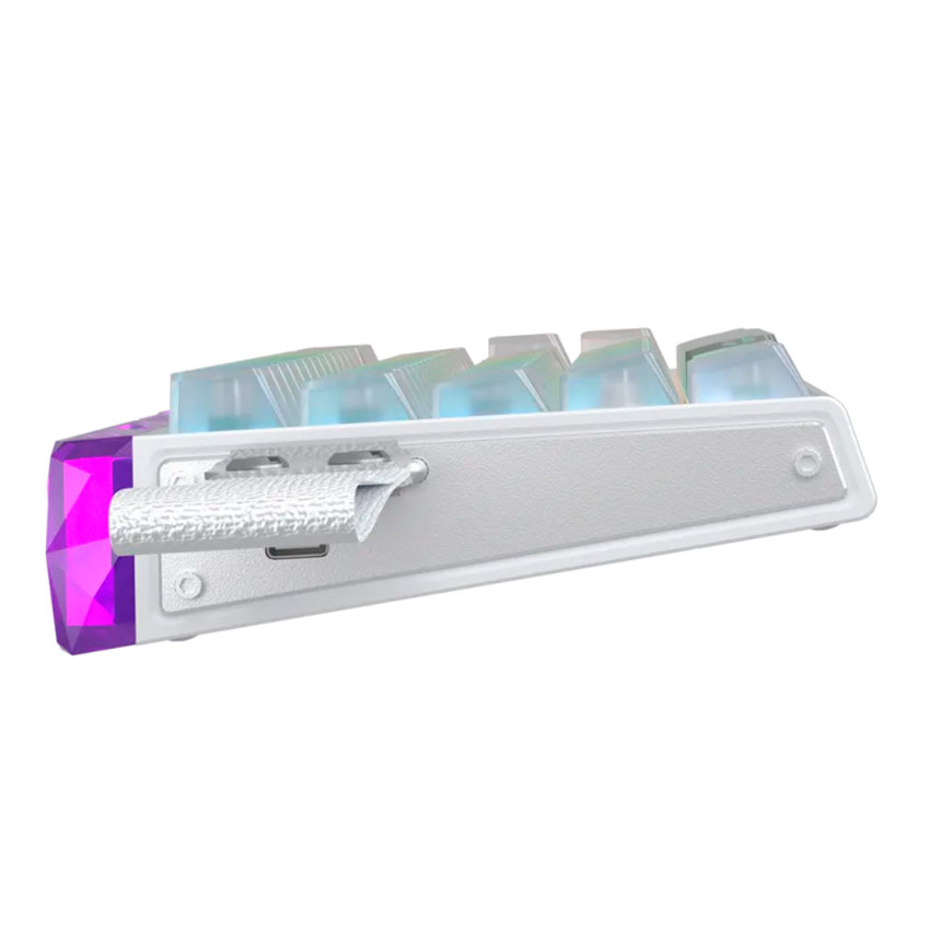 TECLADO GAMER MAGNÉTICO AULA HERO68HE SWITCH SILVER RGB GASKET 8000HZ BLANCO TRANSPARENTE - 4