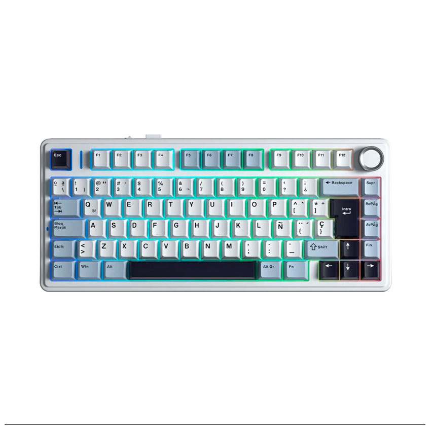 TECLADO MECÁNICO AULA F75 RGB 75% ESPAÑOL INALÁMBRICO REAPER SWITCH GASKET 4000MAH - 1