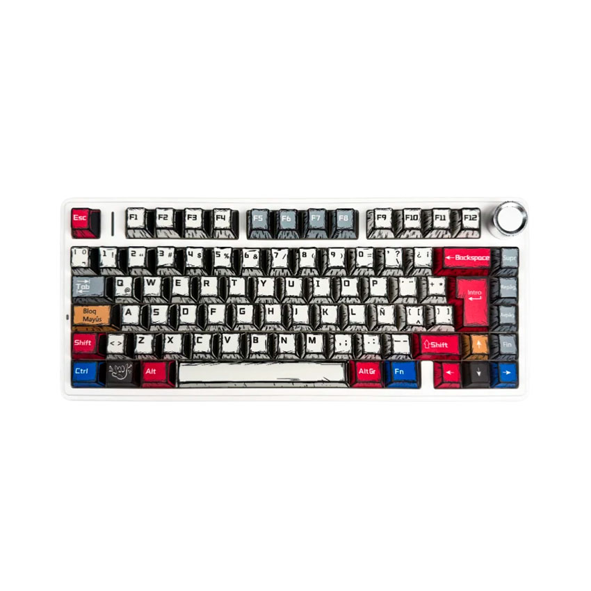 TECLADO MECÁNICO AULA F75 RGB INALÁMBRICO ESPAÑOL PBT GASKET HOT-SWAP STAR VECTOR 4000MAH - 1