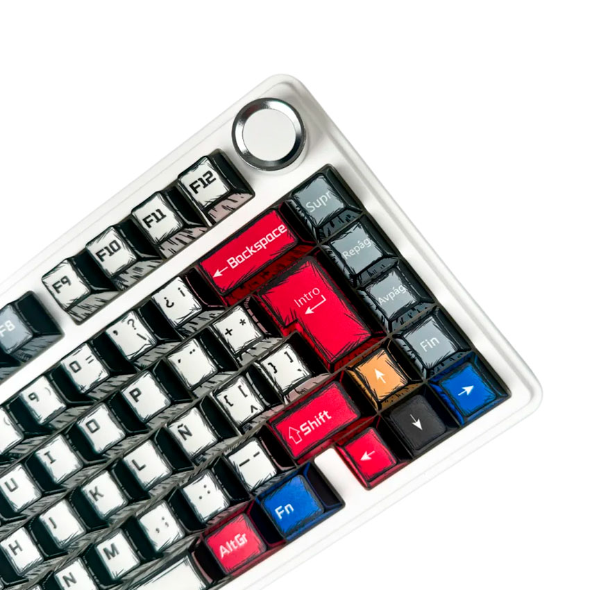 TECLADO MECÁNICO AULA F75 RGB INALÁMBRICO ESPAÑOL PBT GASKET HOT-SWAP STAR VECTOR 4000MAH - 2