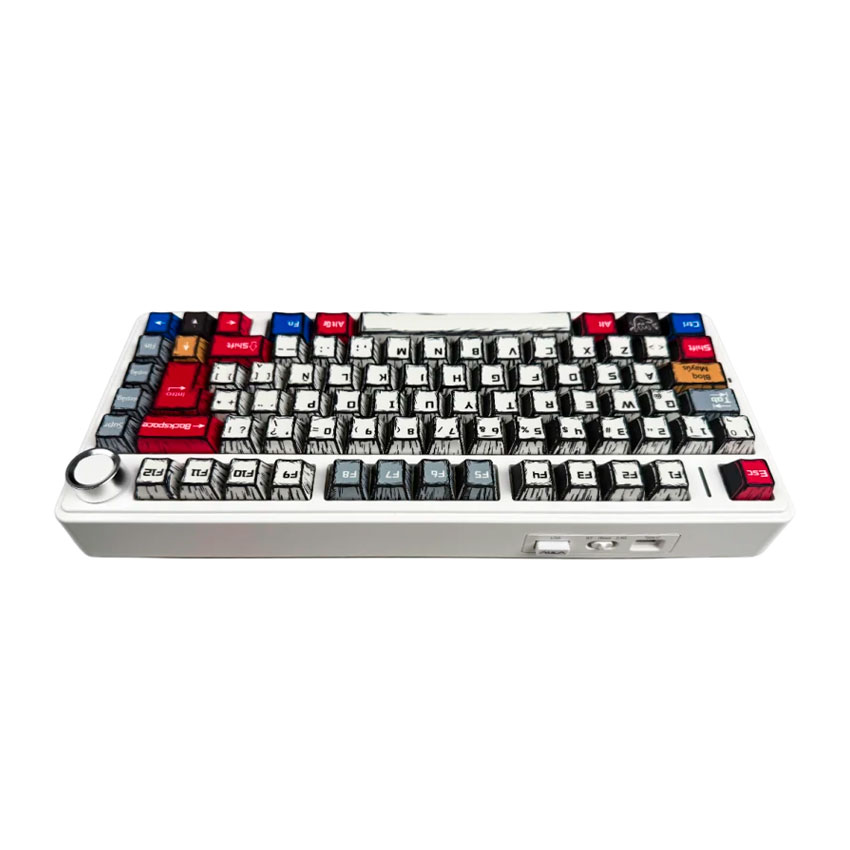 TECLADO MECÁNICO AULA F75 RGB INALÁMBRICO ESPAÑOL PBT GASKET HOT-SWAP STAR VECTOR 4000MAH - 3