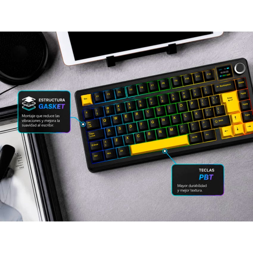 AULA F75 MAX TECLADO MECÁNICO 75% ESPAÑOL RGB NEGRO - 5