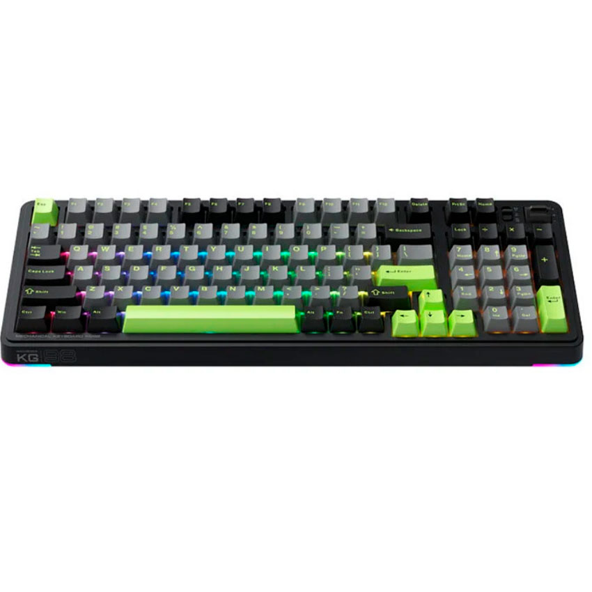 TECLADO GAMER MACHENIKE KG98 MECÁNICO 98% RGB SWITCH SILVER TRIPLE CONEXIÓN USB BLUETOOTH 2.4G - 1