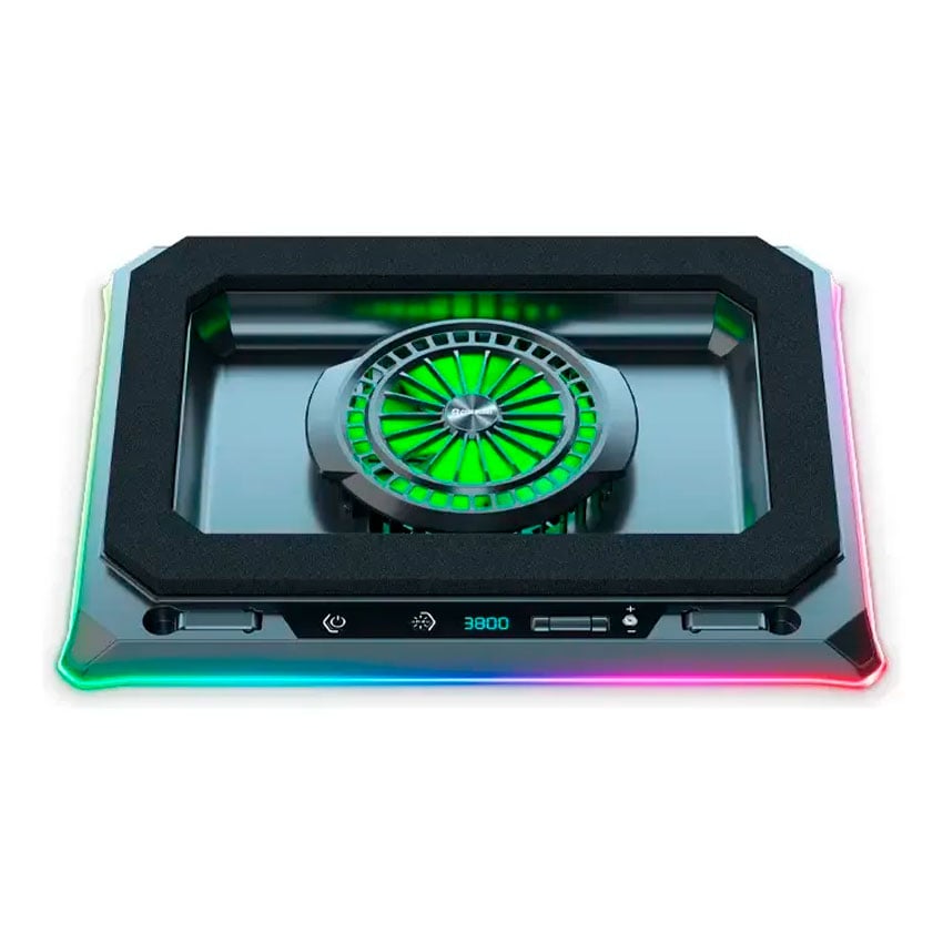 COOLER PARA LAPTOP CYBERCOOL HA-81 RGB CON PANTALLA LED - 3