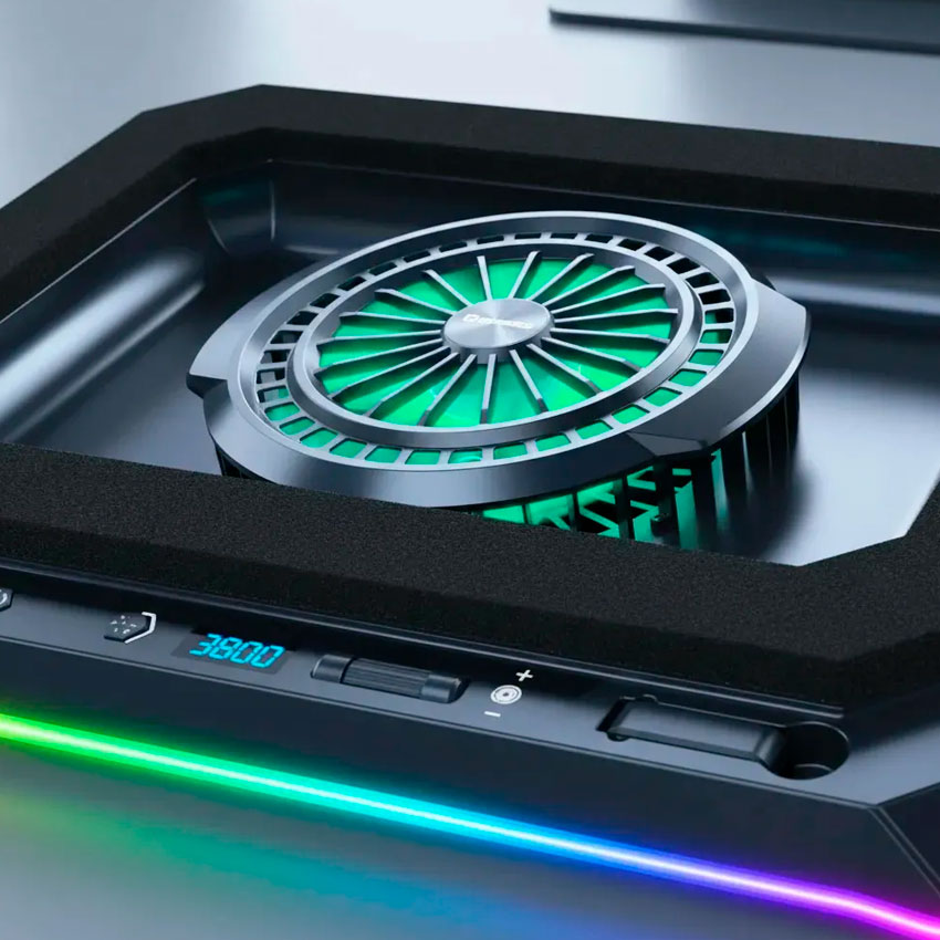 COOLER PARA LAPTOP CYBERCOOL HA-81 RGB CON PANTALLA LED - 7