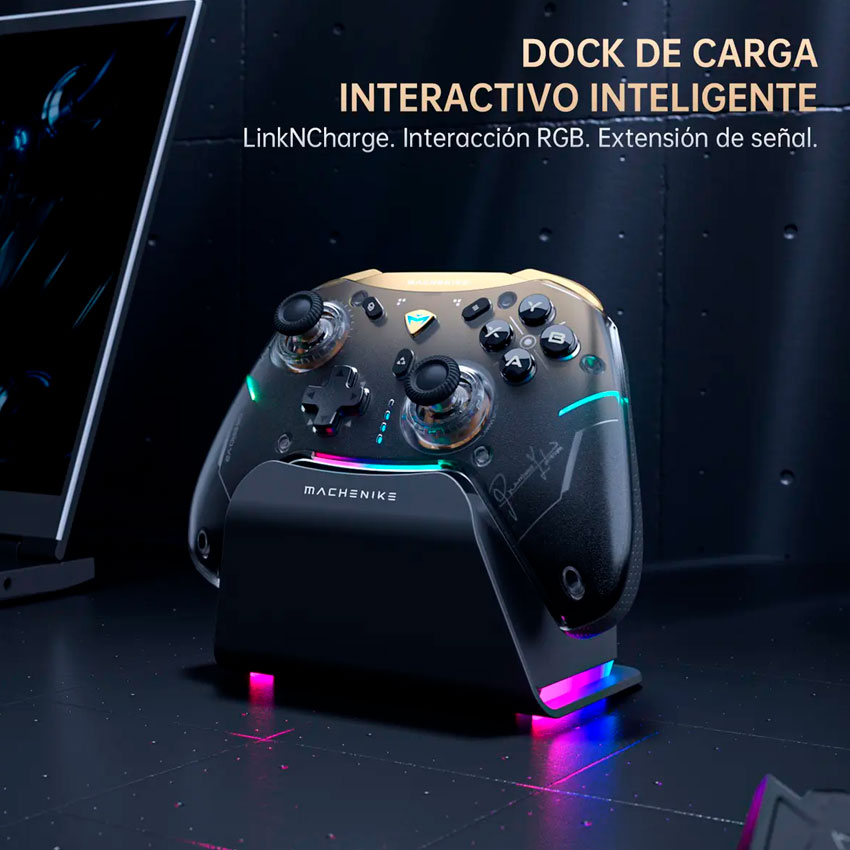 MANDO GAMEPAD MACHENIKE G5 PRO WIRELESS RGB CON BASE RECARGABLE - 6