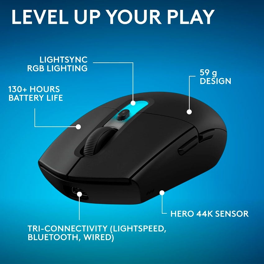MOUSE GAMER LOGITECH G305 X SUPERLIGHT INALÁMBRICO 44K - 3