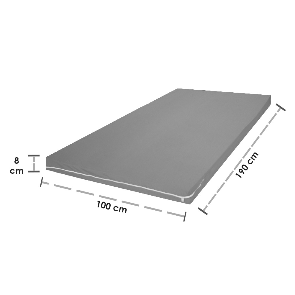 TOPPER 1 PLAZA Y MEDIA SOBRECOLCHON ESPUMA VISCOELASTICA GRIS TERAFLEX 190X100X8 CM - 5