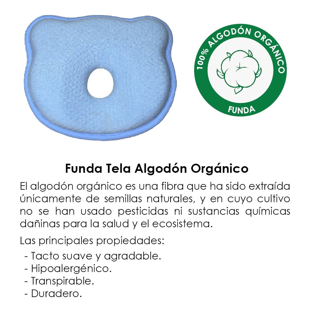 COJÍN POSICIONADOR ANTICAÍDAS Y ALMOHADA BEBÉ MEMORY FOAM CELESTE TERAFLEX - 8