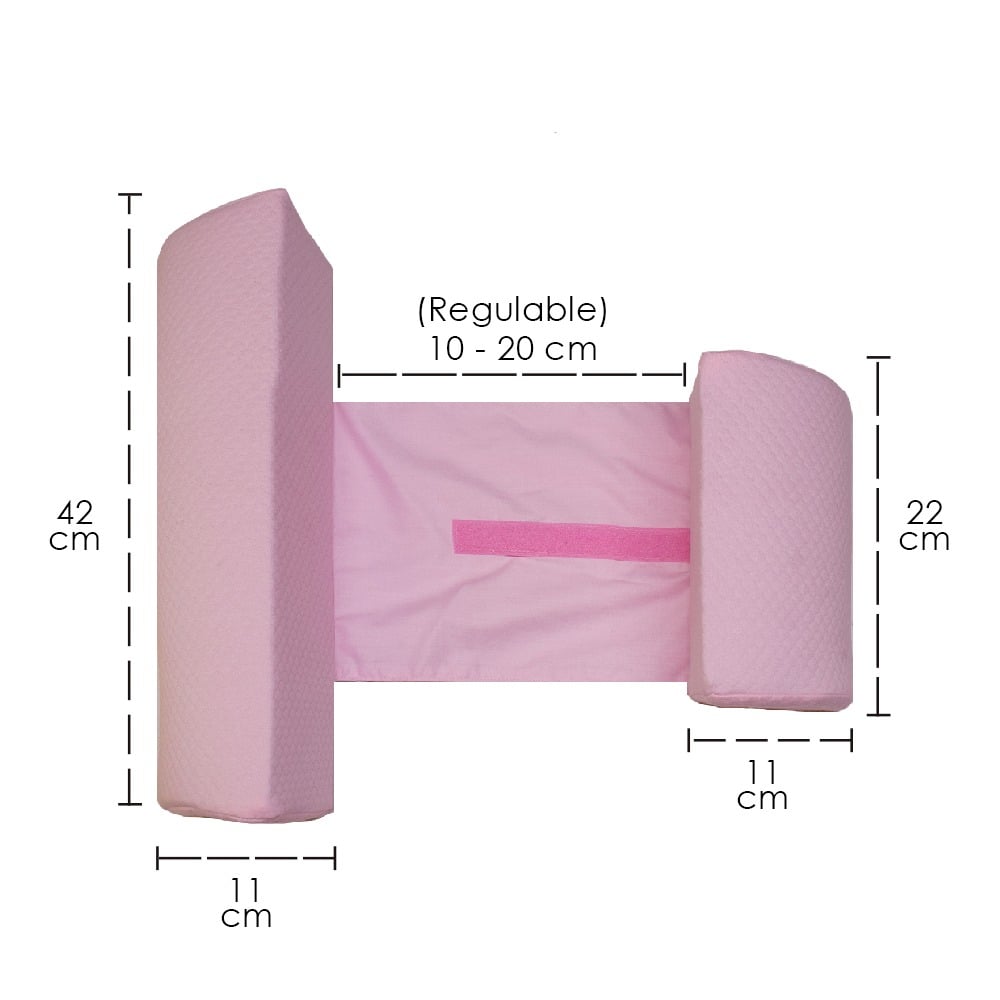 COJÍN POSICIONADOR ANTICAÍDAS Y ALMOHADA BEBÉ MEMORY FOAM ROSADO  TERAFLEX - 4