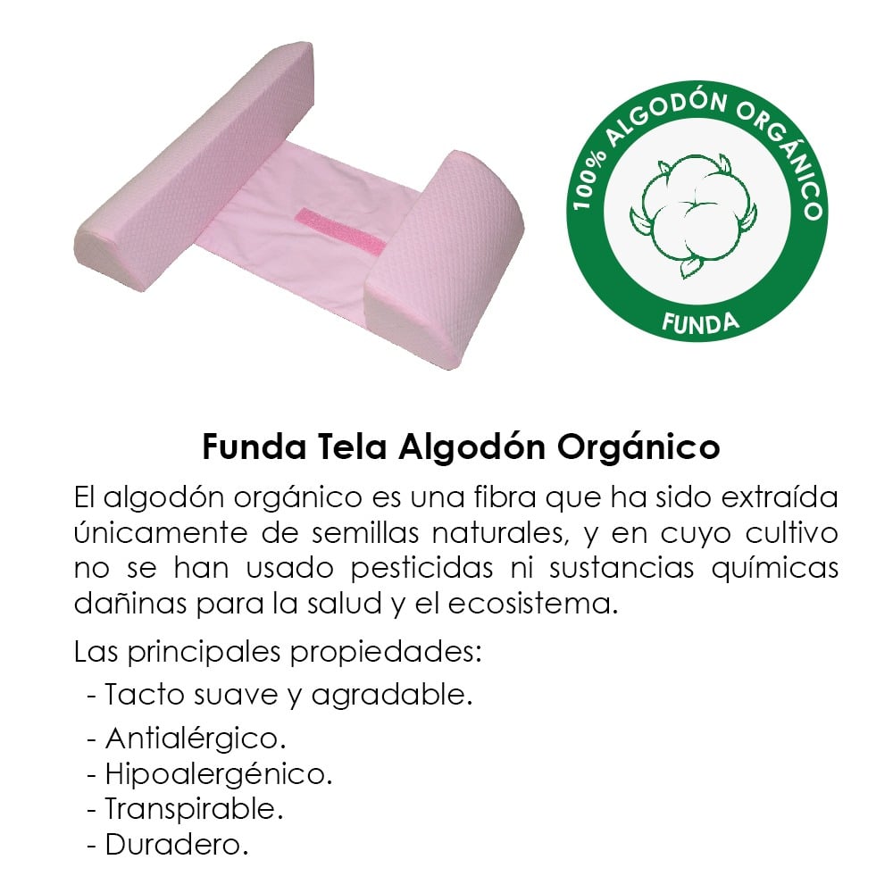COJÍN POSICIONADOR ANTICAÍDAS Y ALMOHADA BEBÉ MEMORY FOAM ROSADO  TERAFLEX - 5