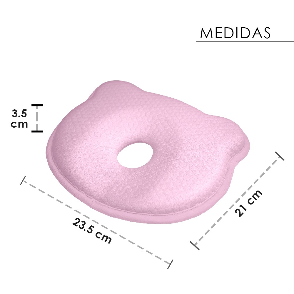 COJÍN POSICIONADOR ANTICAÍDAS Y ALMOHADA BEBÉ MEMORY FOAM ROSADO  TERAFLEX - 9
