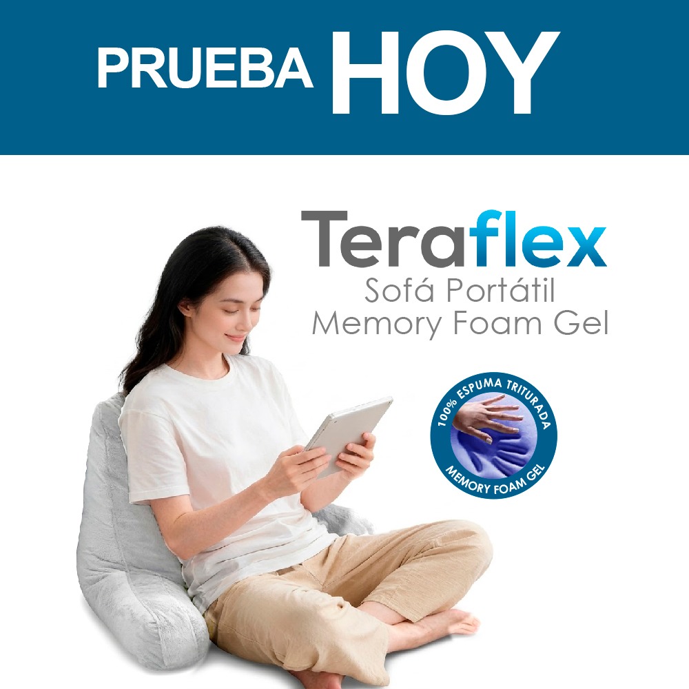 RESPALDAR ANATÓMICO SOFA PORTÁTIL MEMORY FOAM GEL TERAFLEX  85X45X42 CM - 7